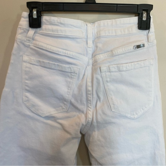 KanCan White Pants Raw Hem High Rise Womens 3/25 Straight Stretch cropped - Picture 6 of 6